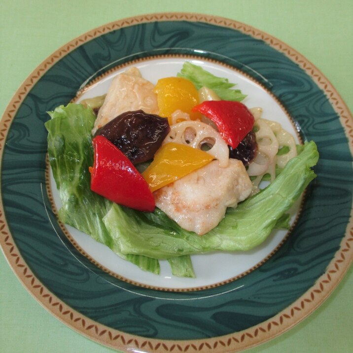 柔らかむね肉と野菜のレモンあん